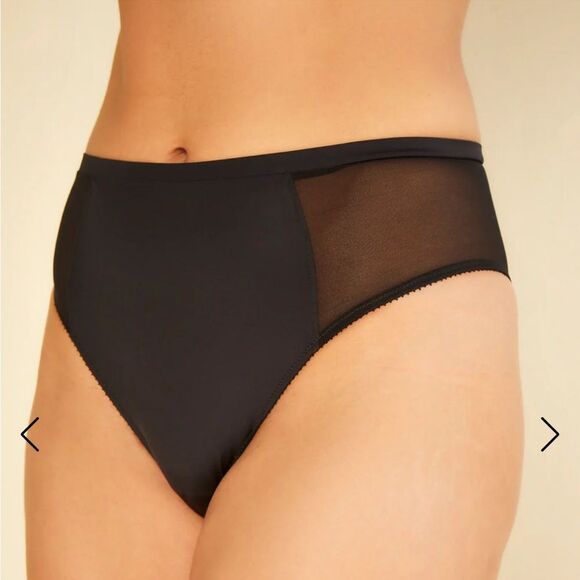 Free People x Cosabella Cara Black Classic High-Cut Panties Black Medium - Picture 1 of 5
